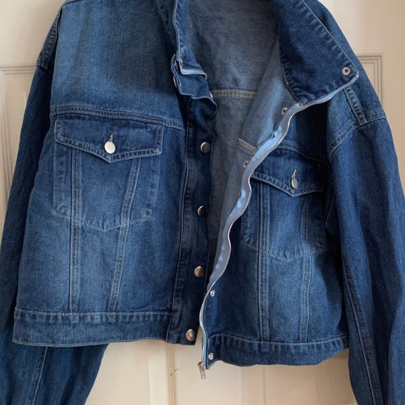 Shein Crop Denim Jacket Size 4X - Picture 3 of 6